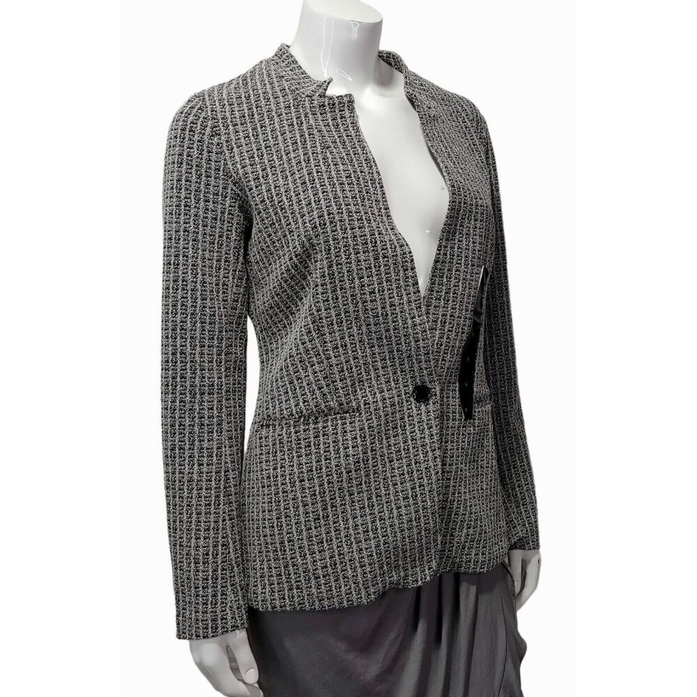 Banana Republic Boucle Knit Blazer Women's Size Small  -Black & White